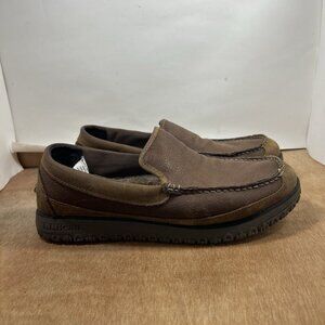 LL Bean Slippers Men Size 11 Brown Shearling Lined